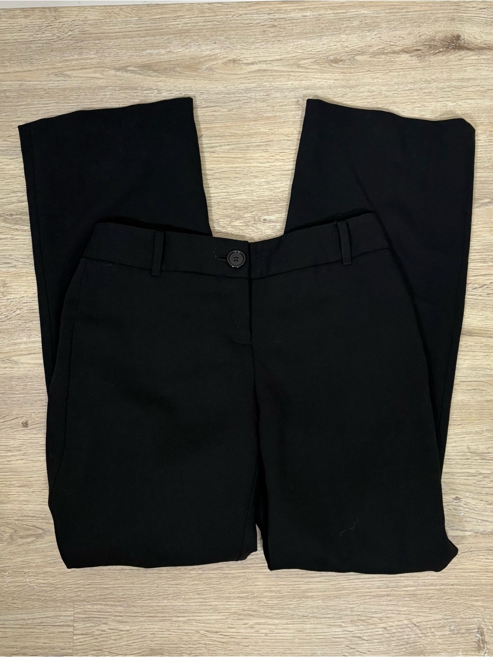 LOFT Black Straight-Leg Dress Trousers